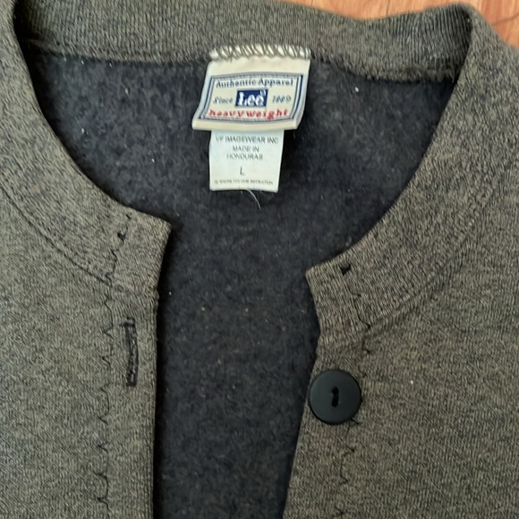 Frog Batik Applique Sweatshirt Cardigan Size L - Picture 4 of 5